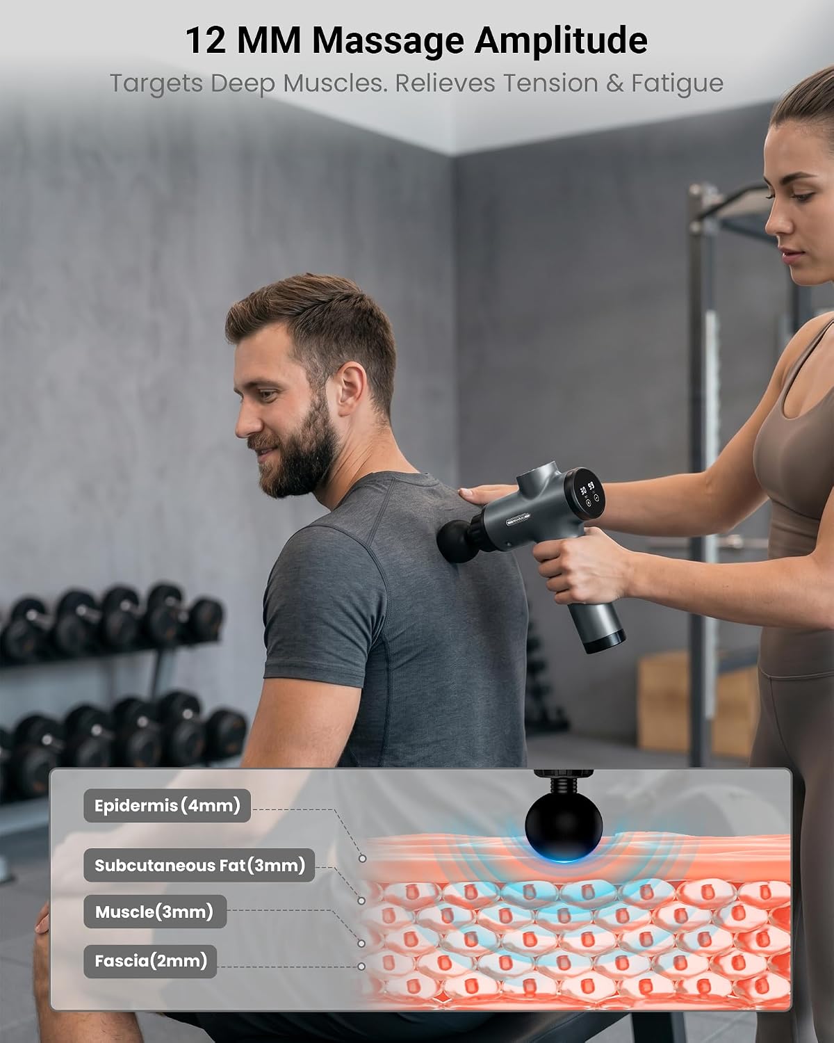 Massage Gun, Deep Tissue Percussion Massager 30 Speeds for Pain Relief - Image 6