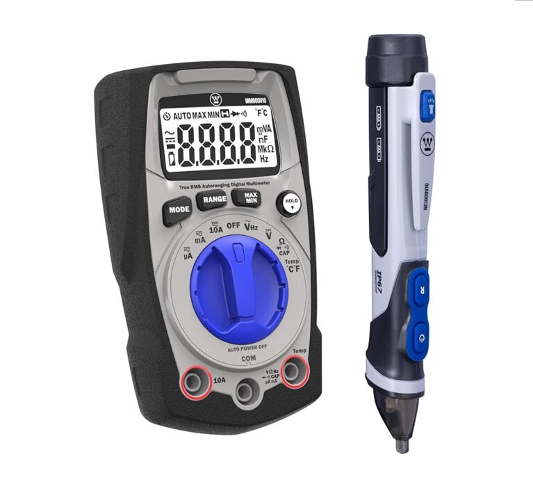 Westinghouse 600V True RMS Multimeter with Backlight & MAX/MIN + Dual-Range Non-Contact Voltage Detector Pen, 2-Piece Electrical Testing Bundle