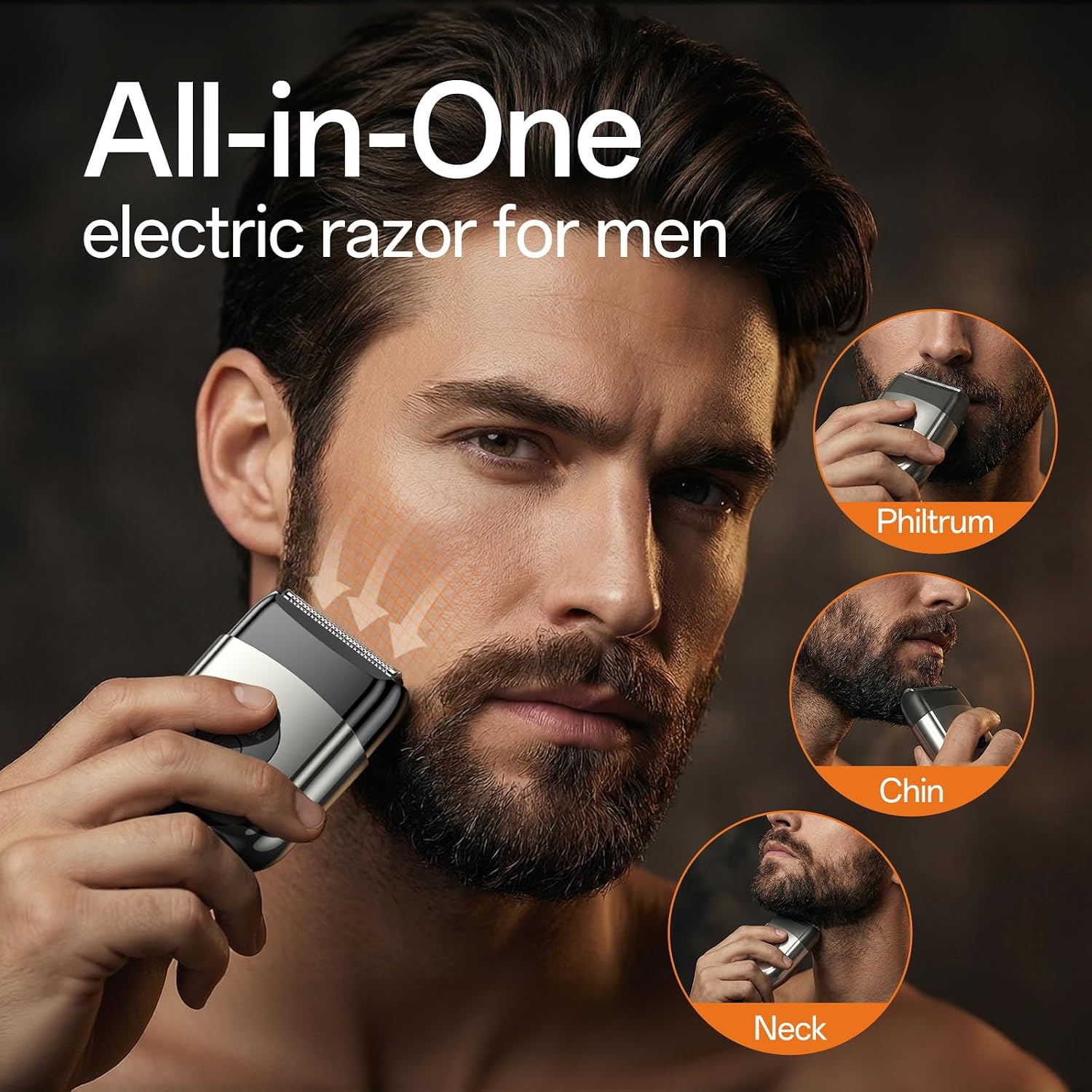Electric Razor for Men, Foil Shavers Beard Trimmer for Men, Mini Face Shaver for Men, Cordless Travel Body Hair Shaver for Facial, Neck - Image 2