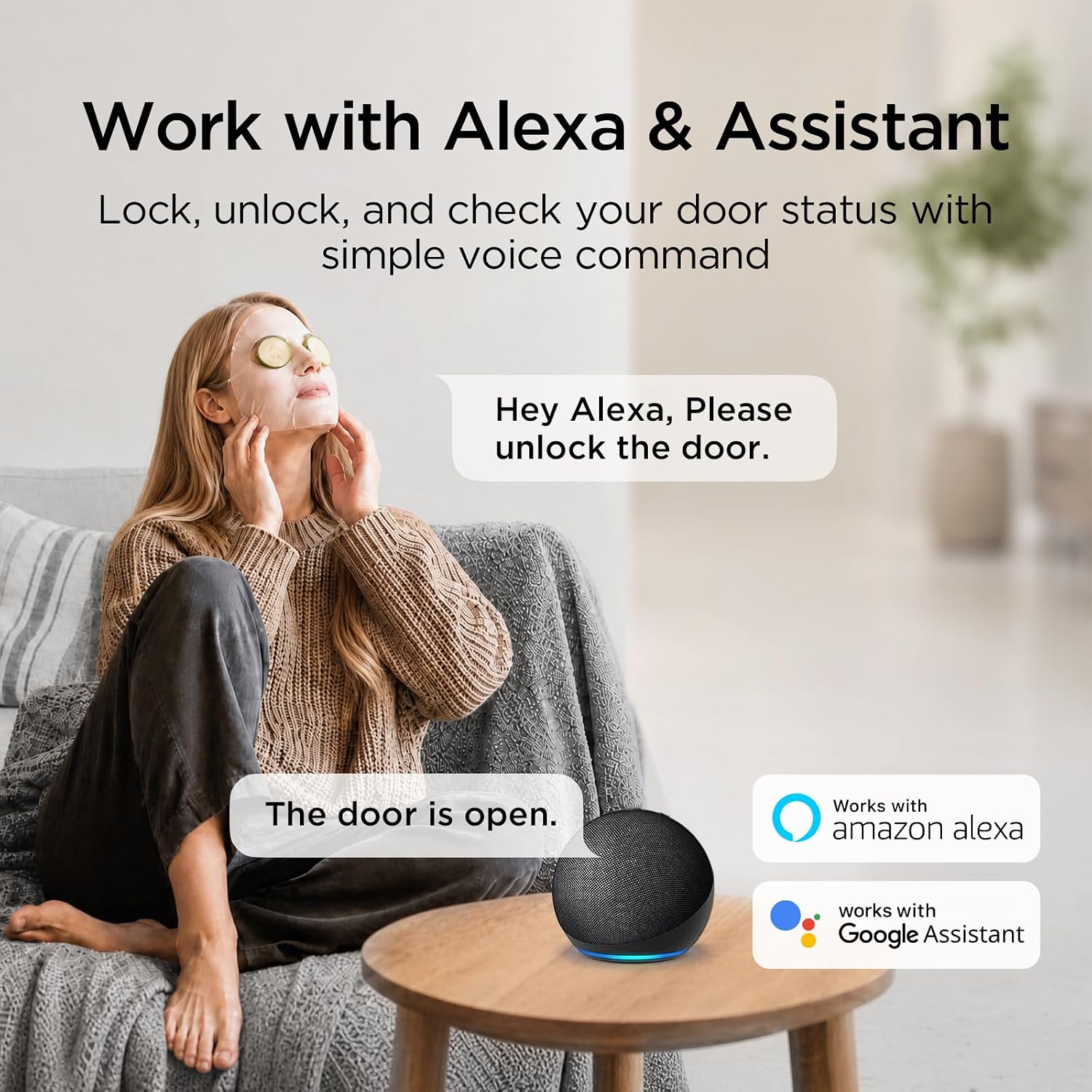 TCL Smart Lock D2 Pro, Palm Vein Keyless Entry Deadbolt, Wi-Fi Keypad Door Lock, Built-in Doorbell, 8-Month Battery, App & Voice Control, Works with Alexa & Google Home, Easy Install for Front Door - Image 3