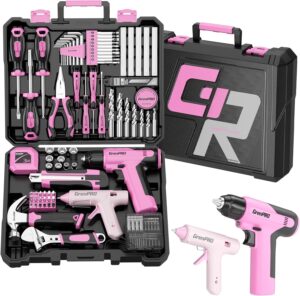 GRENPRO 188PCS Pink Cordless Drill ...