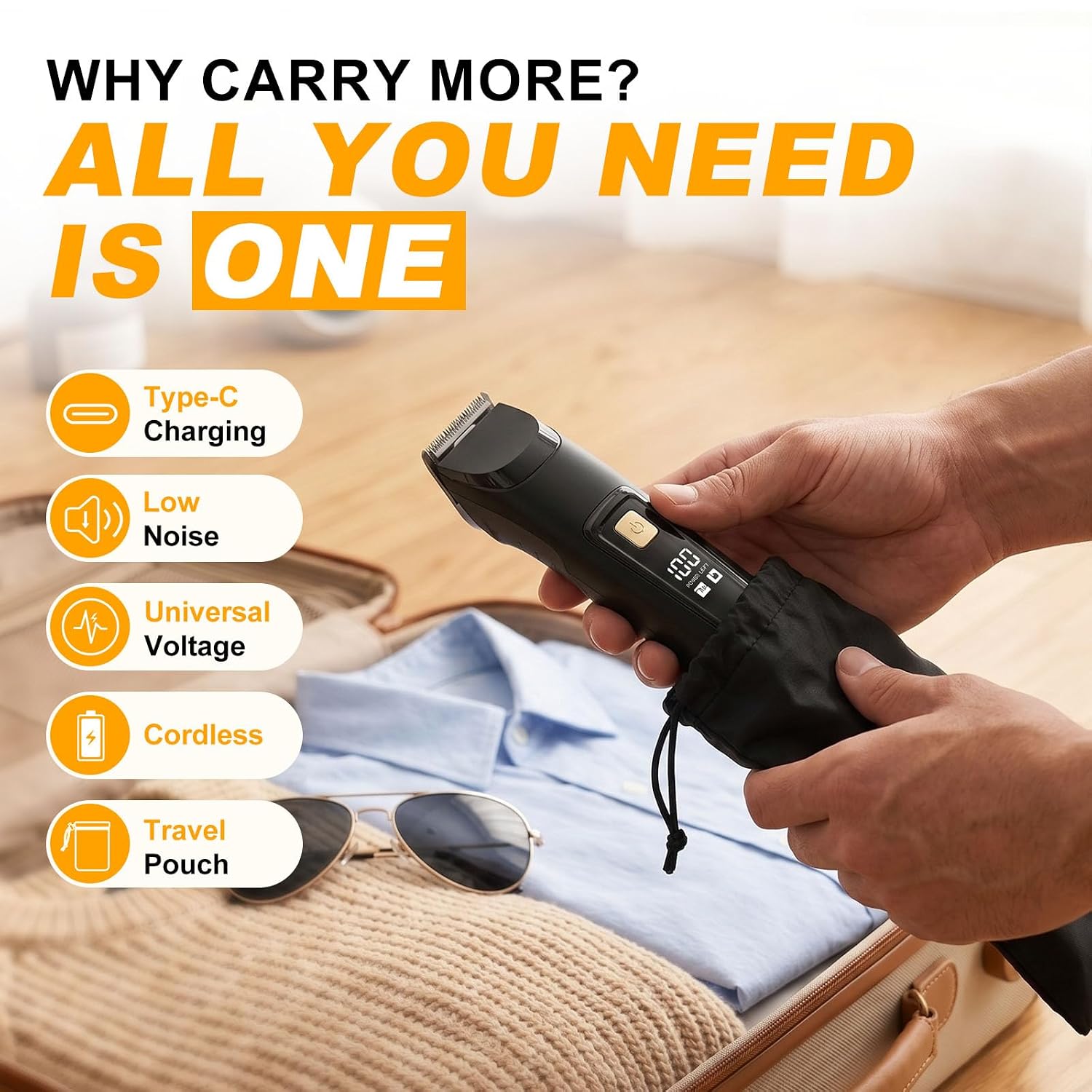 Beard Trimmer for Men,18 in 1 Electric Razor & Hair Clipper,Accessories mens‑electric‑shaver,Waterproof Mustache Grooming Kit,Rechargeable Beard Trimmer - Image 8
