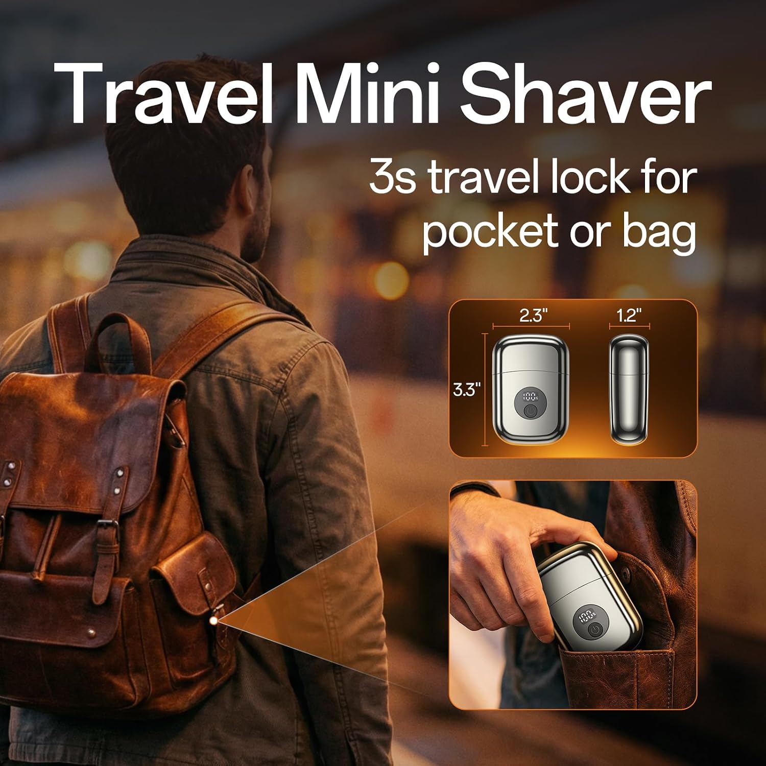 Electric Razor for Men, Foil Shavers Beard Trimmer for Men, Mini Face Shaver for Men, Cordless Travel Body Hair Shaver for Facial, Neck - Image 4