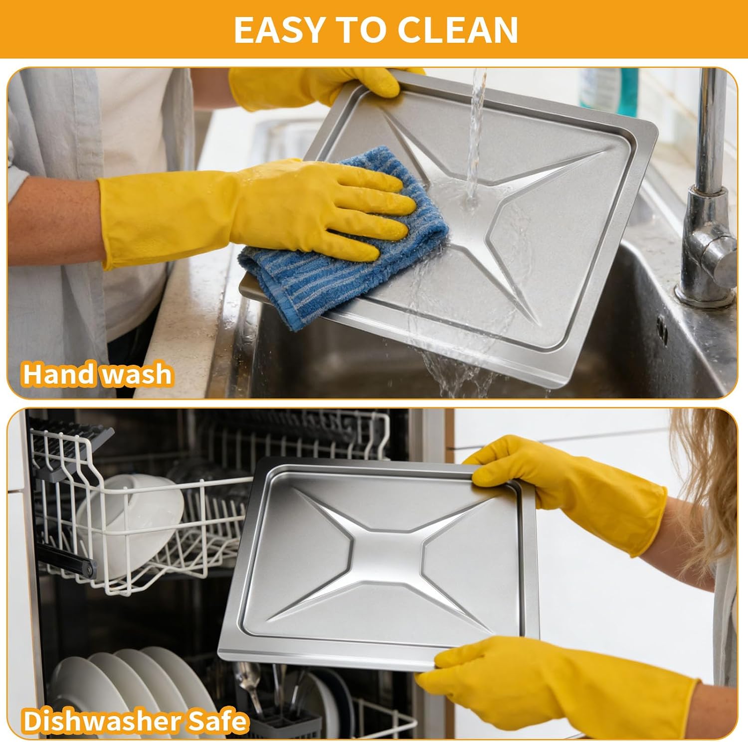 Air Fryer Drip Pan for Kalorik MAXX 26 Quart Air Fryer Oven Combo, 12.5×11×0.3 IN Crumb Bottom Tray 10 in 1 Countertop Toaster Oven Replacement Parts Accessories, Premium Steel, Dishwasher Safe - Image 5