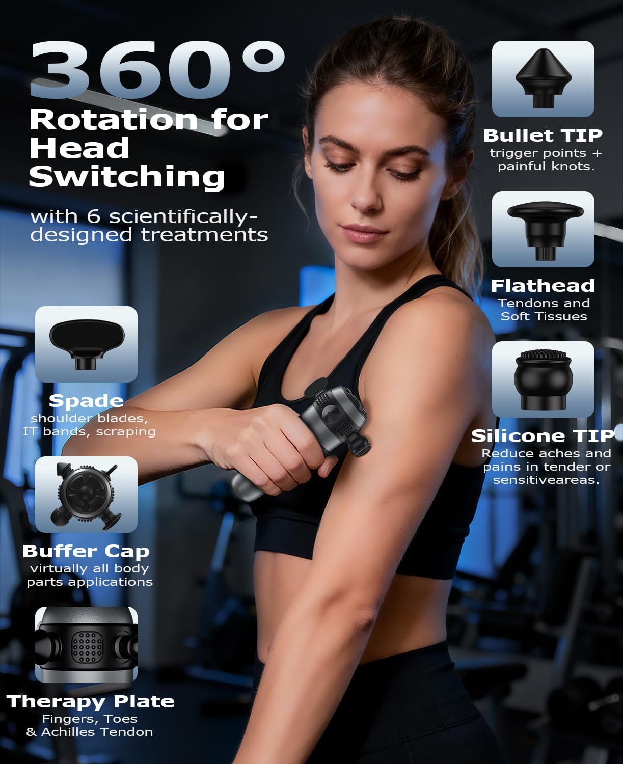 HYAKO R1 Mini Therapy Massager - Travel Deep Tissue Vibration Massage Gun - Image 9