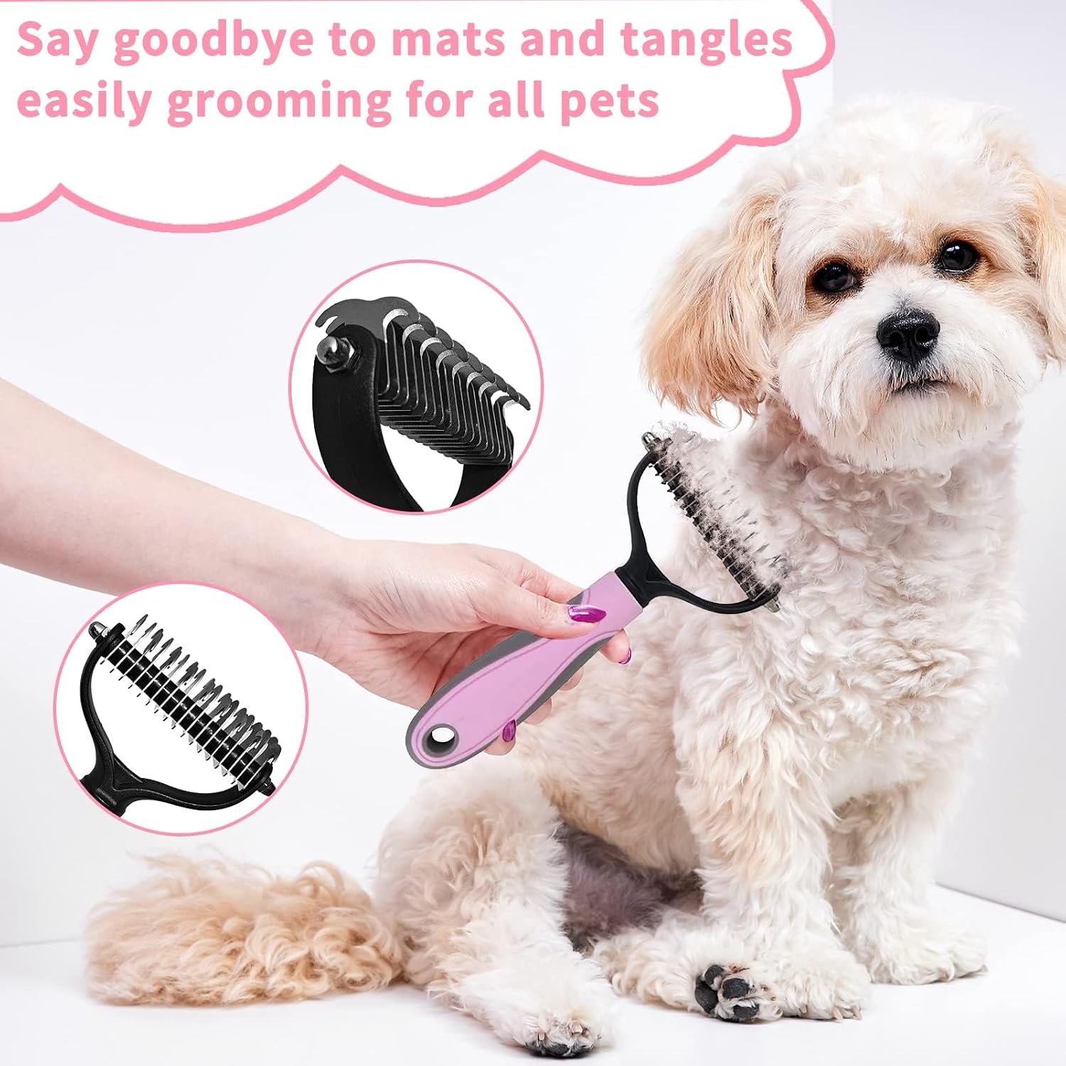 Complete Pet Grooming Solution by Dog - 9PCS Kit with Slicker Brush, Deshedding Tool, and Grooming Comb for All Breeds and Sizes, Promotes Healthy Skin and Coat - Image 9