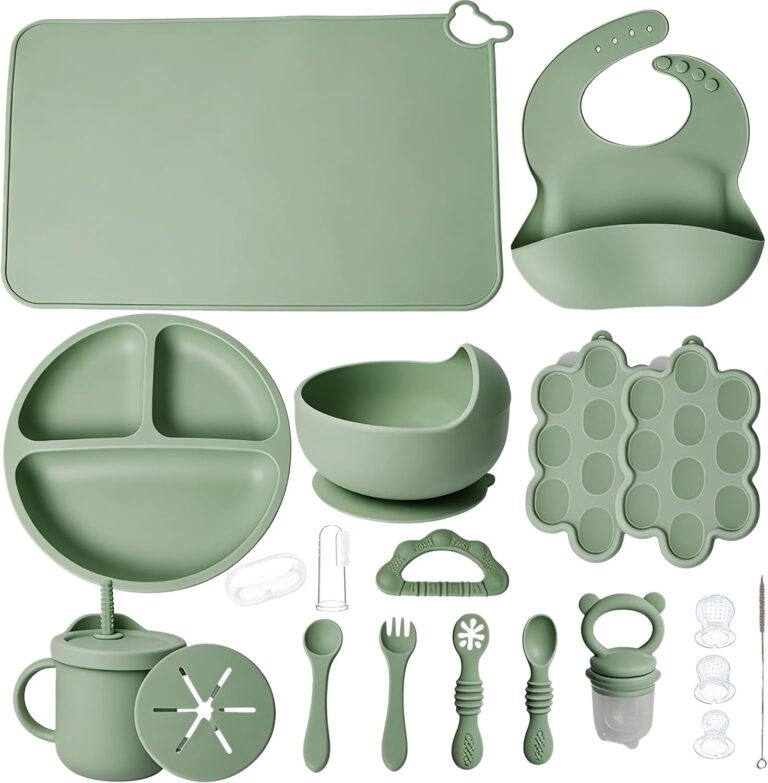 19 Pcs Silicone Baby Feeding Set Eating Essentials for Newborn