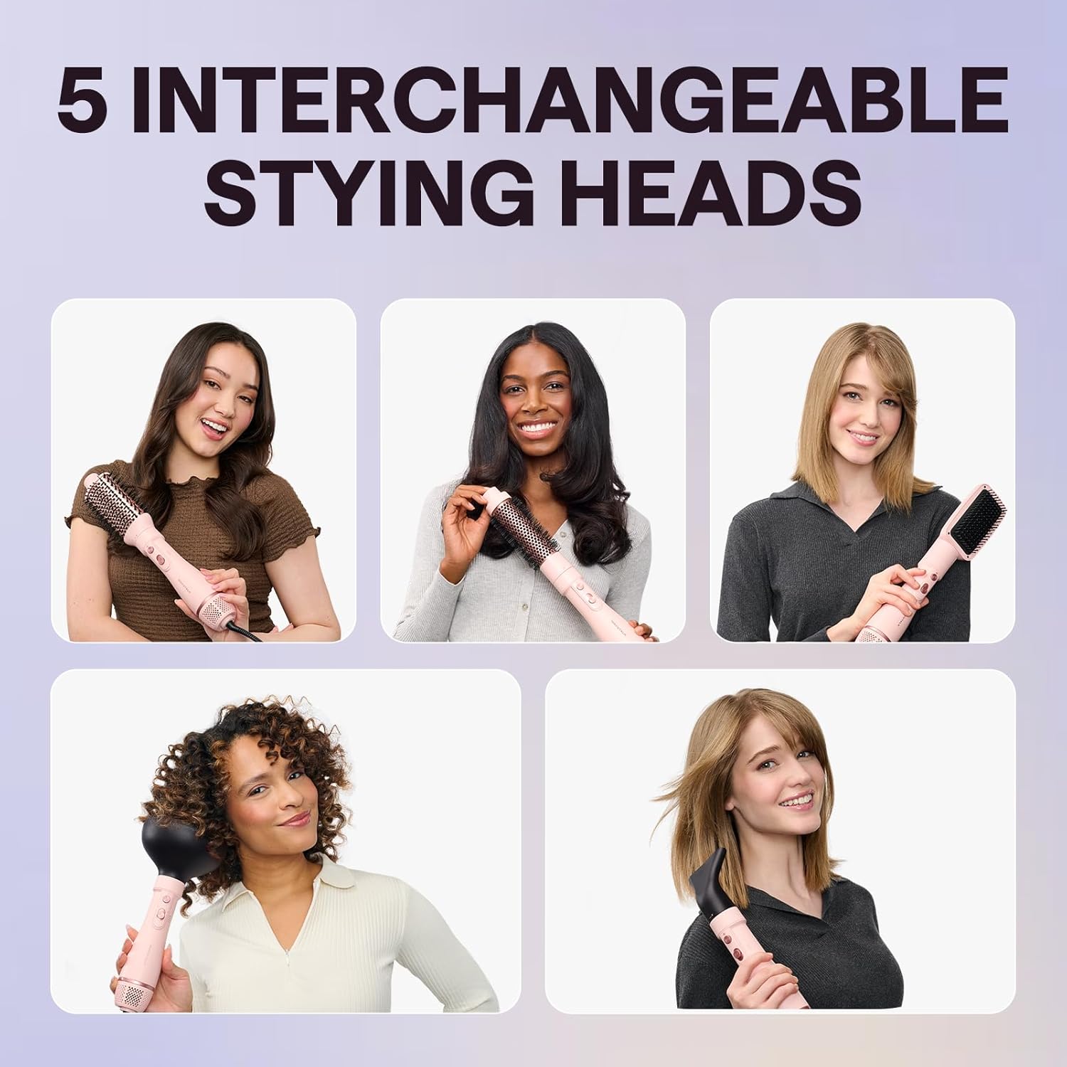 Blow Dryer Brush Set, Wavytalk Air Sculpt 5-in-1 Hot Air Brush Set - Image 3