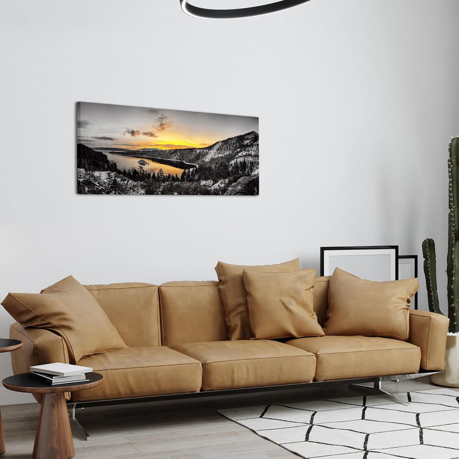 KREATIVE ARTS Large Canvas Prints Panorama of Lake Tahoe's sunrise over Emerald Bay Wall Art Landscape Picture USA Nature Scenery Artwork Framed Posters for Office Home Decor 20x48 - Image 2