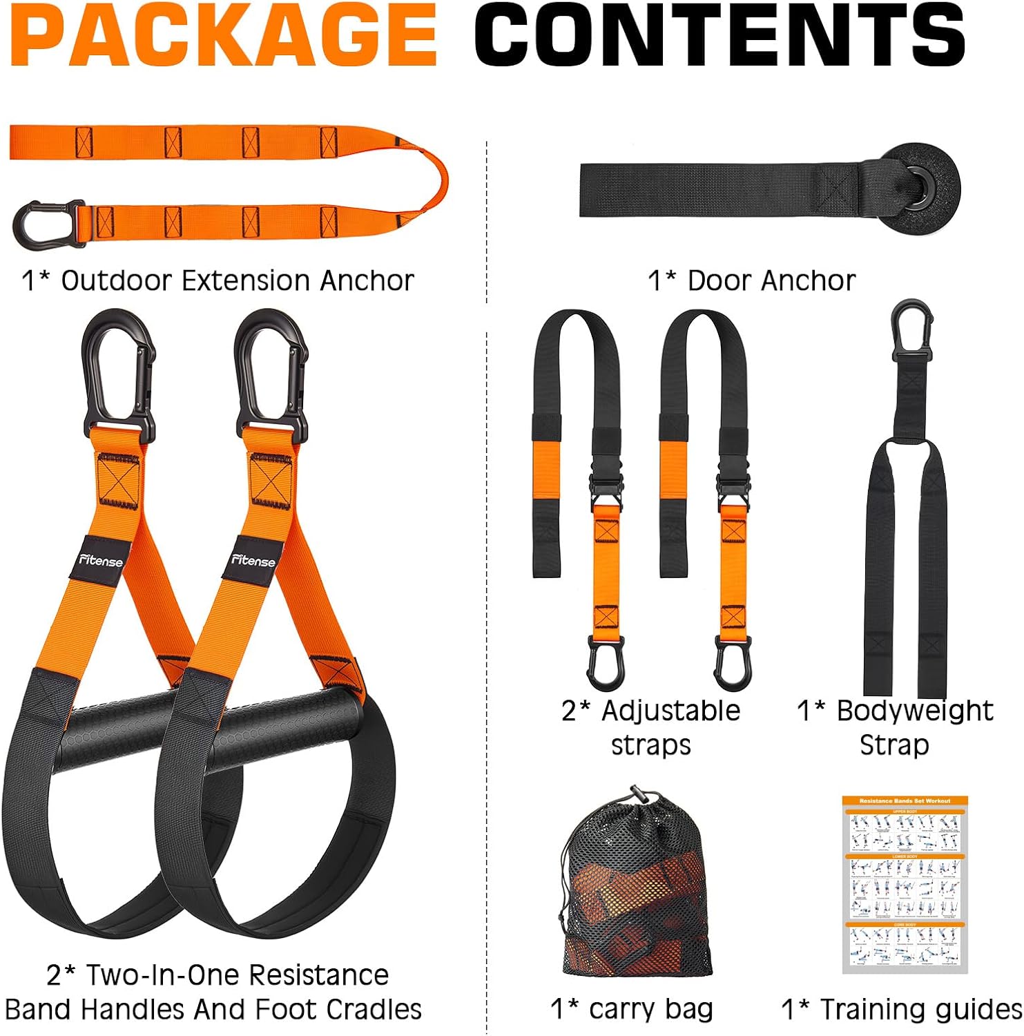 Home Resistance Training Kit, Suspension Trainer Straps with Adjustable Extension, Door Anchor, and Carry Bag – Strength Training Equipment for Full Body Bodyweight Workouts at Home or Outdoors - Image 6