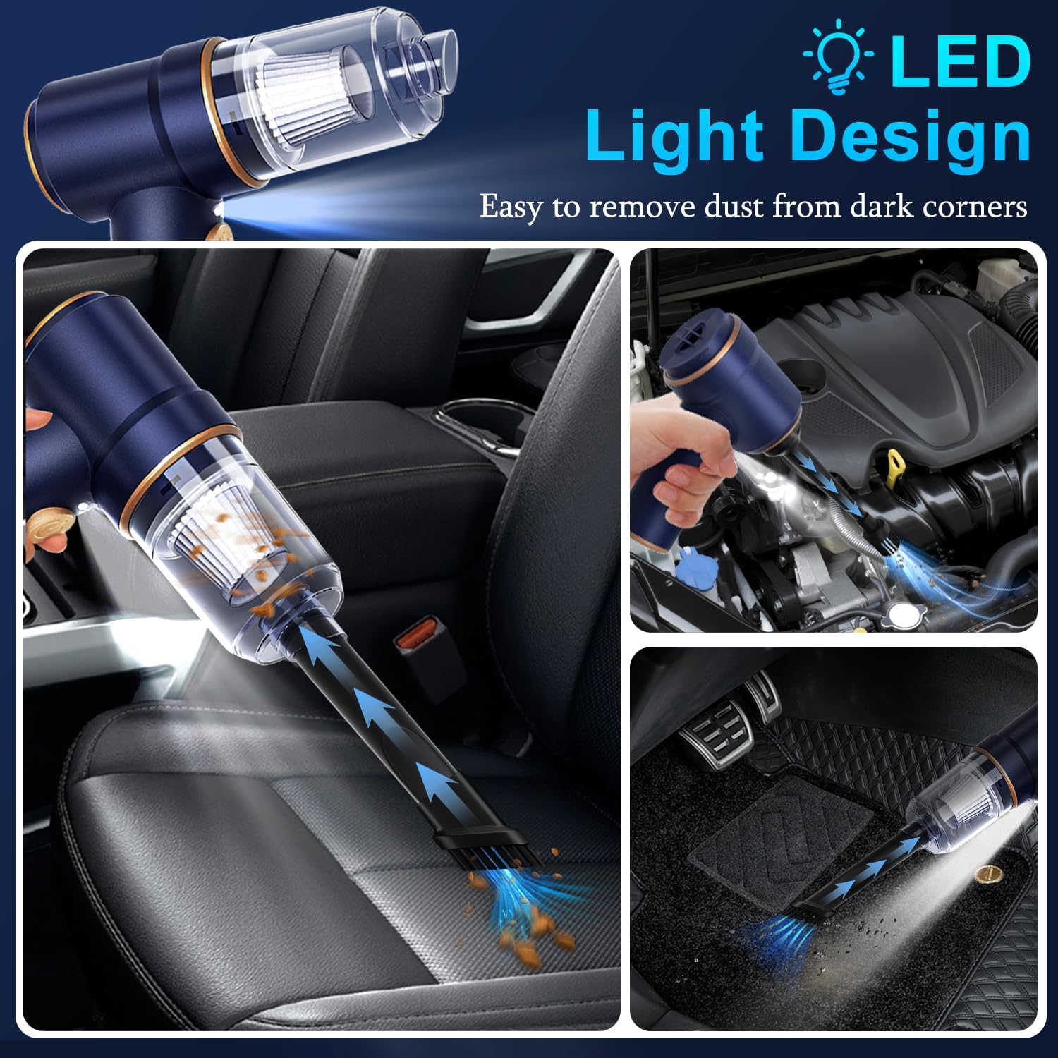 KMM Handheld Car Vacuum Cleaner, Hand Held Vacuum Cleaner and Air Duster - Image 7