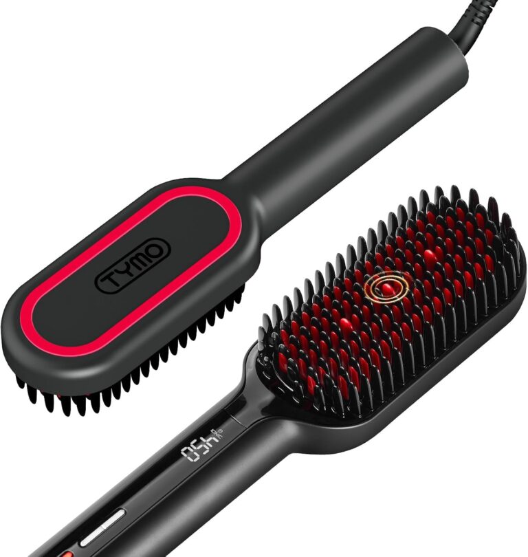 TYMO Hair Straightener Brush - Ionic Plus Straightening Brush for Women