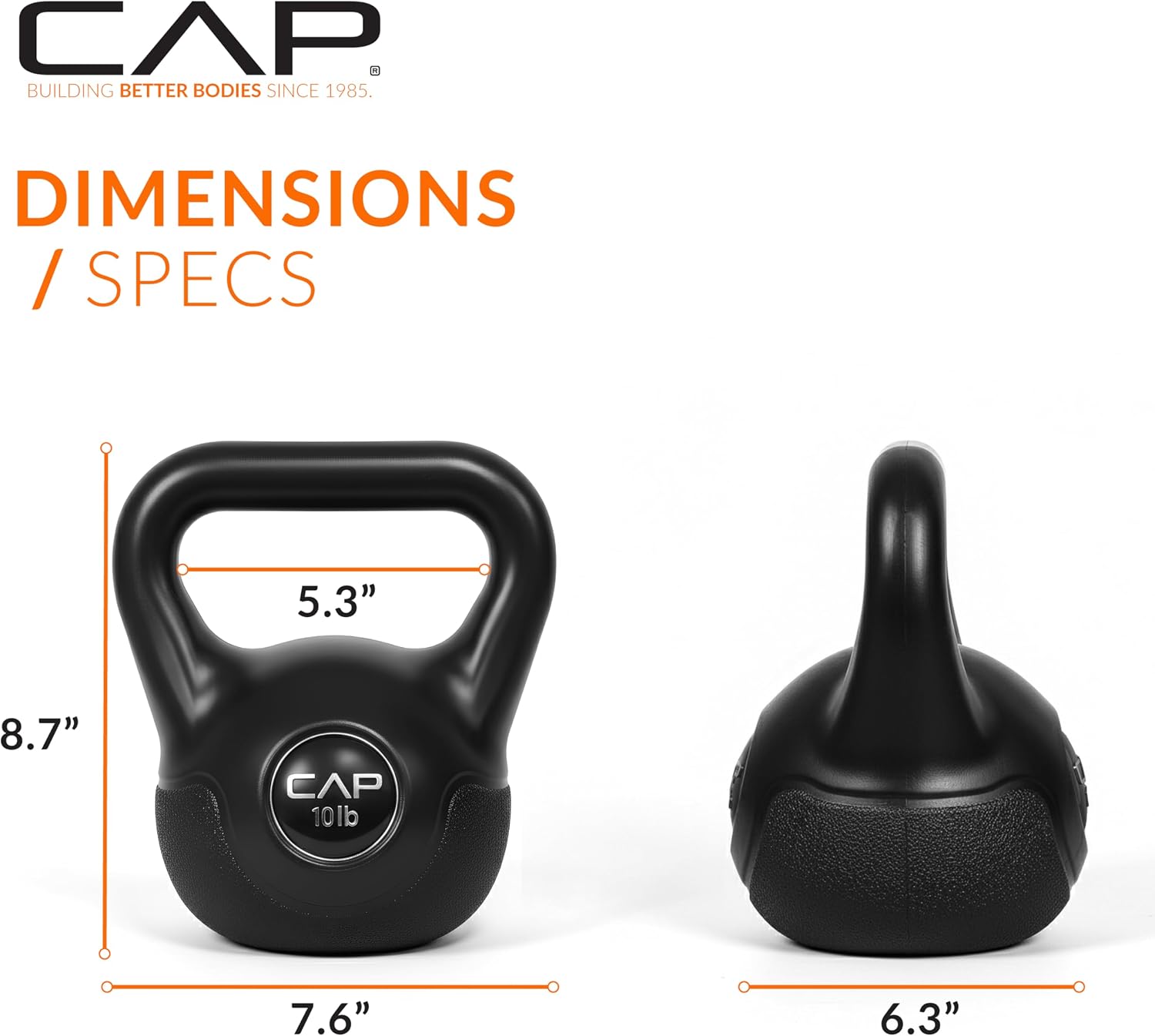 CAP Barbell 45 LB Cement Kettlebell Set – 10 lb, 15 lb & 20 lb Vinyl-Coated Kettlebells for Strength Training, Cardio, Cross Training & Home Gym Workouts - Image 4