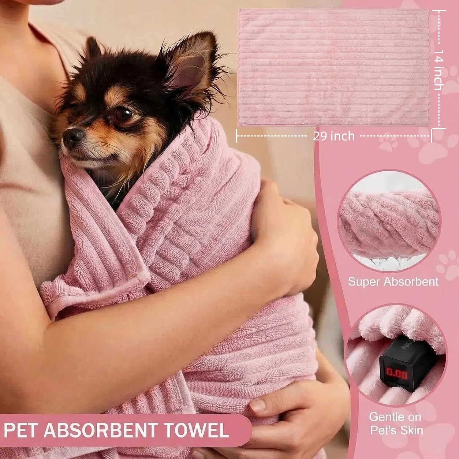 12PCS Dog Bath Kit & Dog Brush Kit for Dogs & Cats - Professional Pet Grooming Tools Set with Shedding Brush, Bath Scrubber, Dematting Comb & Storage Bag - Complete Dog Washing Essentials, Pink - Image 8