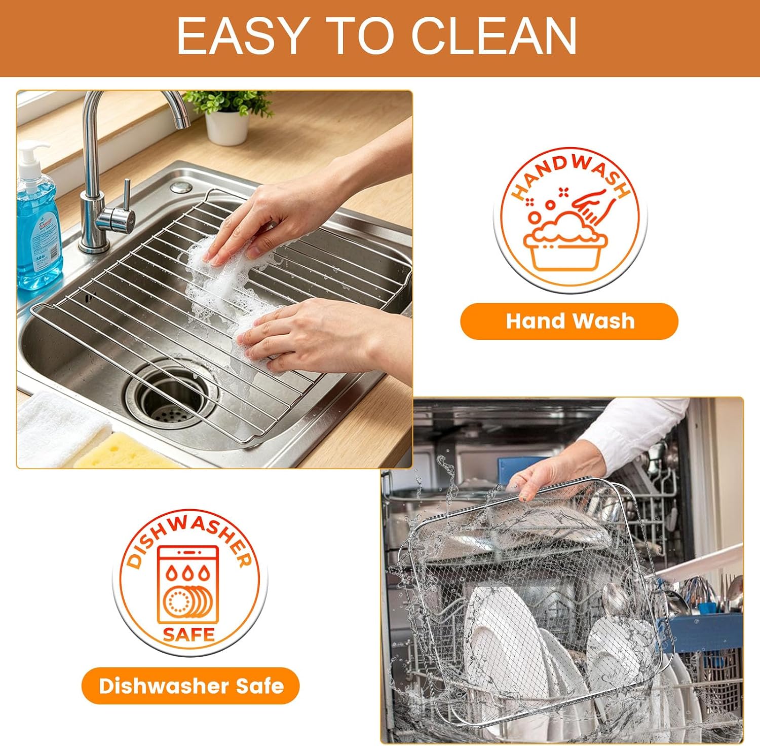 Air Fryer Replacement Parts for COSORI 26QT Smart 12 in 1 Air Fryer Toaster Oven Combo Airfryer Convection Oven Countertop,13.3''(L)×11''(W)×1''(H) Air Fryer Basket Accessories, Dishwasher Safe - Image 5