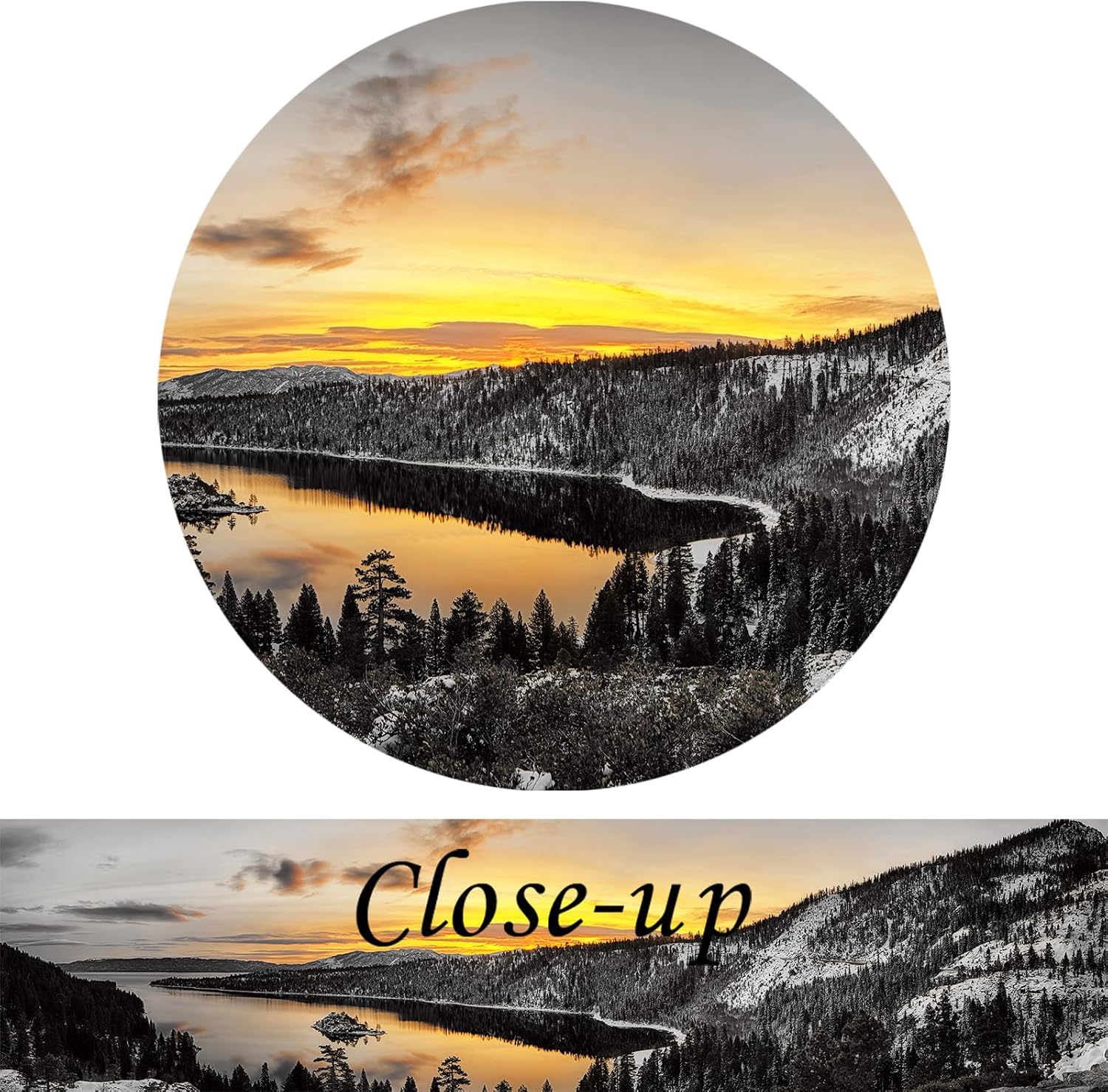 KREATIVE ARTS Large Canvas Prints Panorama of Lake Tahoe's sunrise over Emerald Bay Wall Art Landscape Picture USA Nature Scenery Artwork Framed Posters for Office Home Decor 20x48 - Image 5