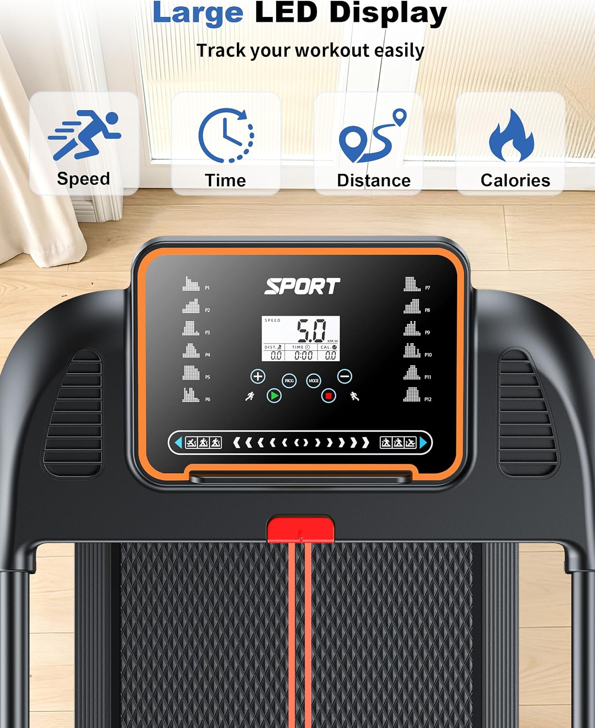 Treadmills for Home Walking Pad - Foldable Treadmill Under Desk with Handle Bar 0.6-6.2 MPH Portable Folding Pads Compact Running Machine Quiet Lightweight - Image 4