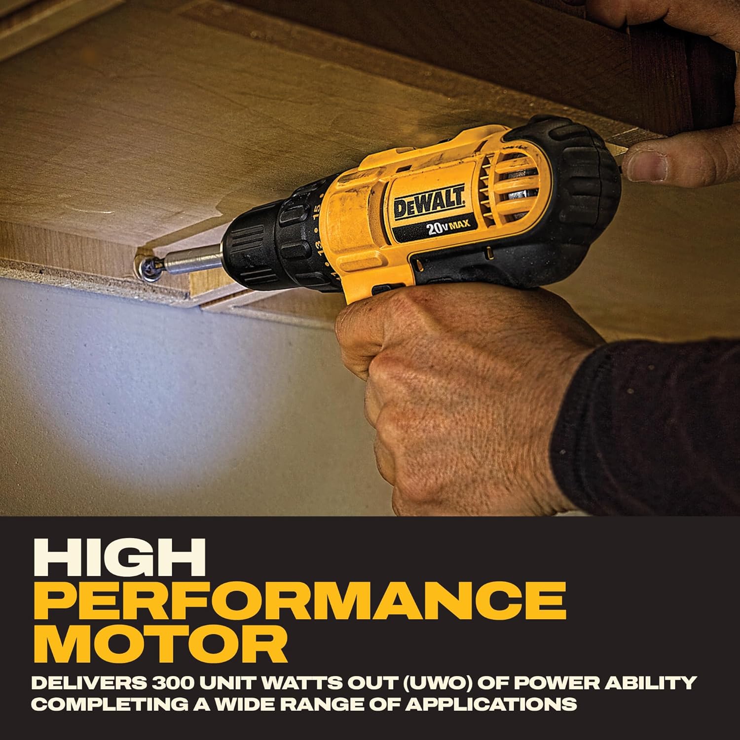 DEWALT 20V Max Cordless Drill Driver Set, 2 Speed, High Performance Motor, Includes 2 XR 1.3Ah Li-Ion Batteries, Charger and Contractor Bag (DCD771C2) - Image 4
