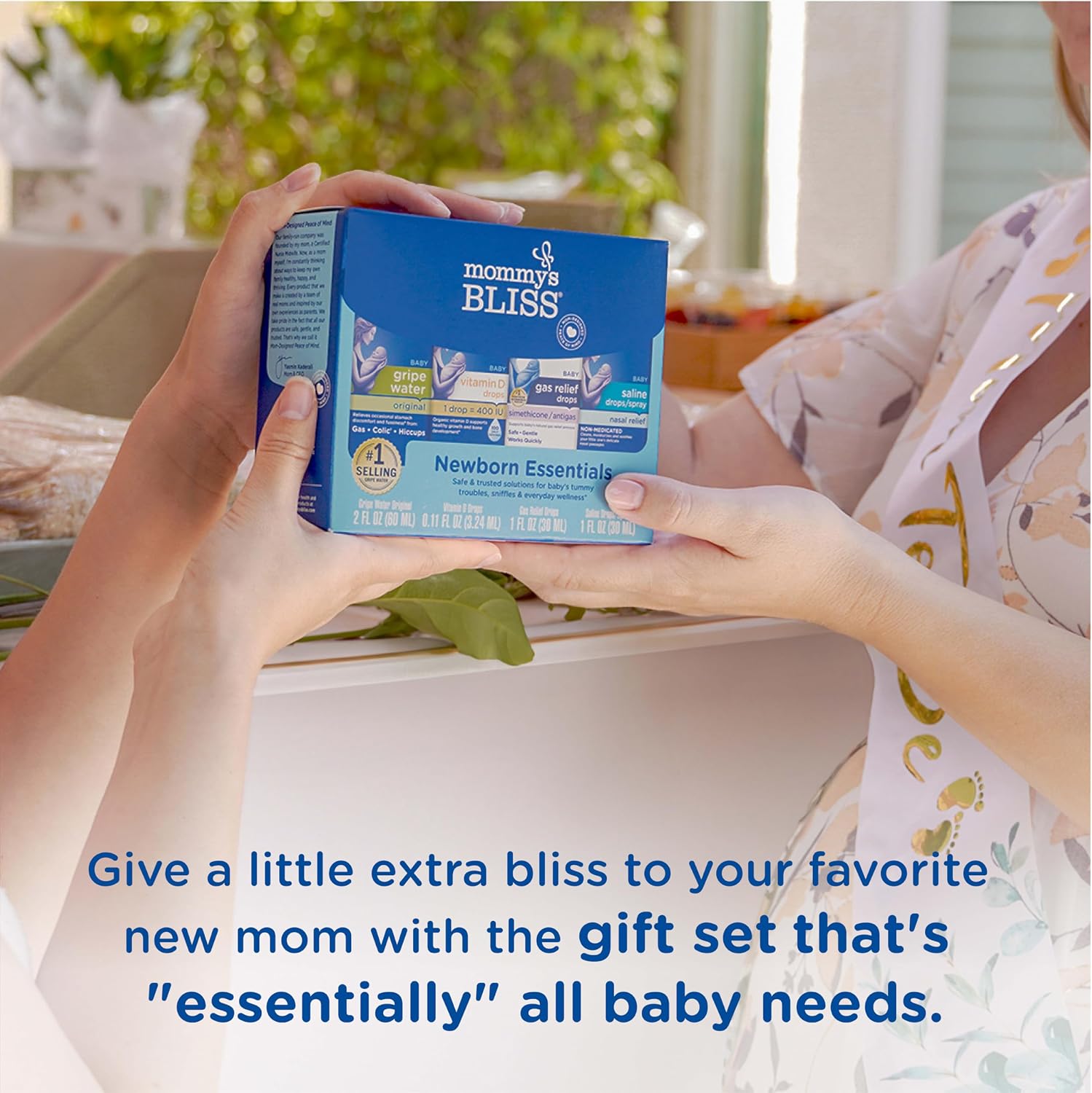 Mommy's Bliss 4-Piece Newborn and Baby Essentials Kit - with Gripe Water, Gas Relief Drops, Vitamin D 400IU, and Saline Drops/Spray - The Perfect Baby Gift. - Image 2