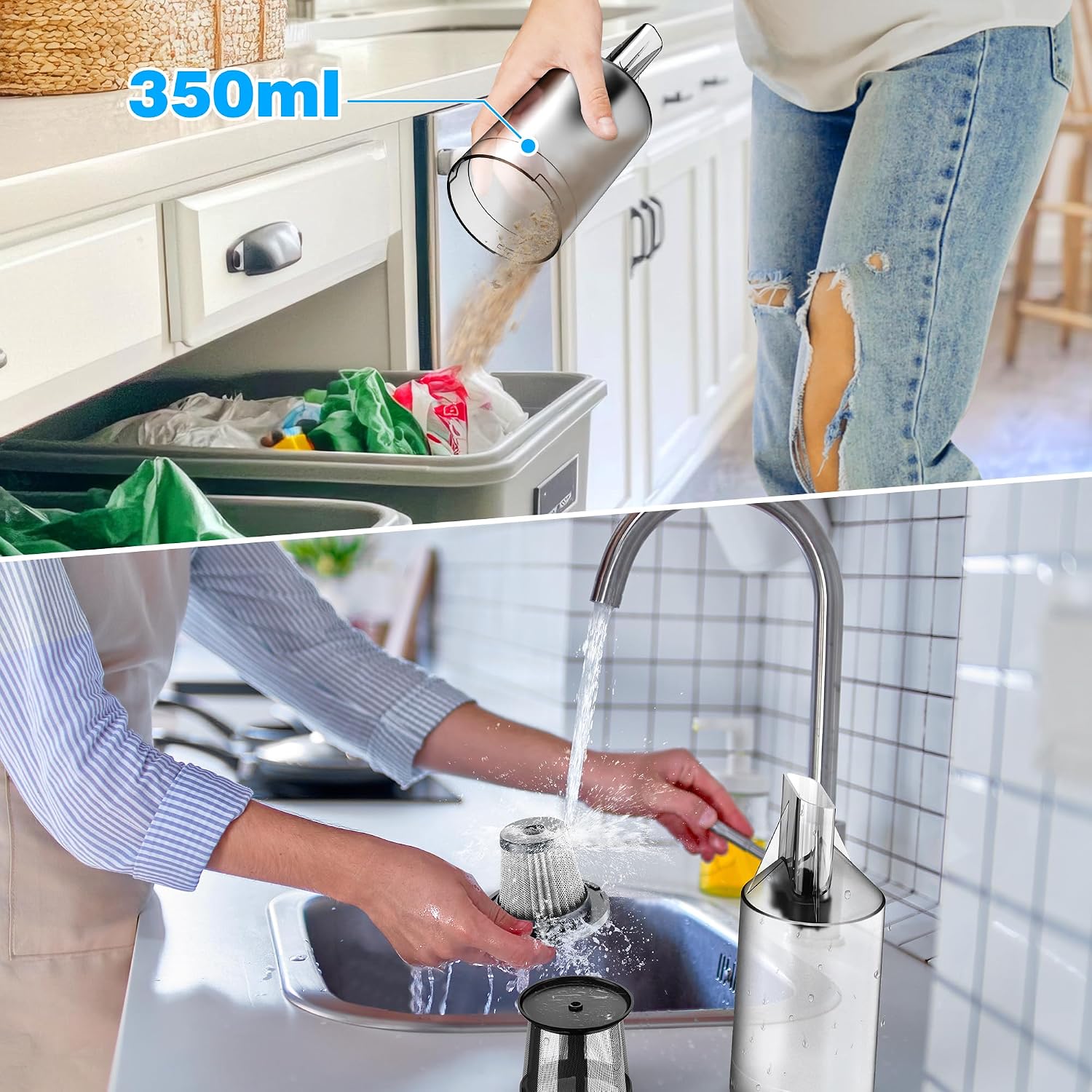 Car Vacuum Cordless, 35000PA Strong Suction Handheld Vacuum with 2 Detachable Batteries, 60Min Runtime Portable Vacuum Cleaner for Car Detailing, Pet Hair, Home Couch & Office, 350ML XL Dust Cup - Image 4