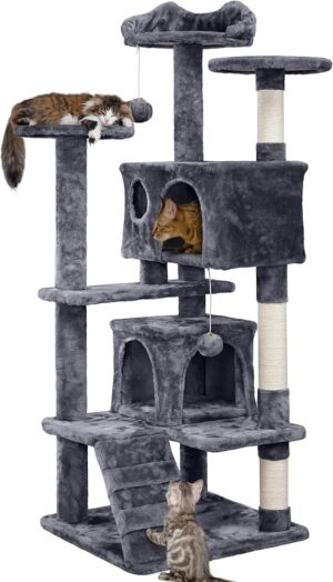 Yaheetech 54in Cat Tree Tower, 2 Ca...
