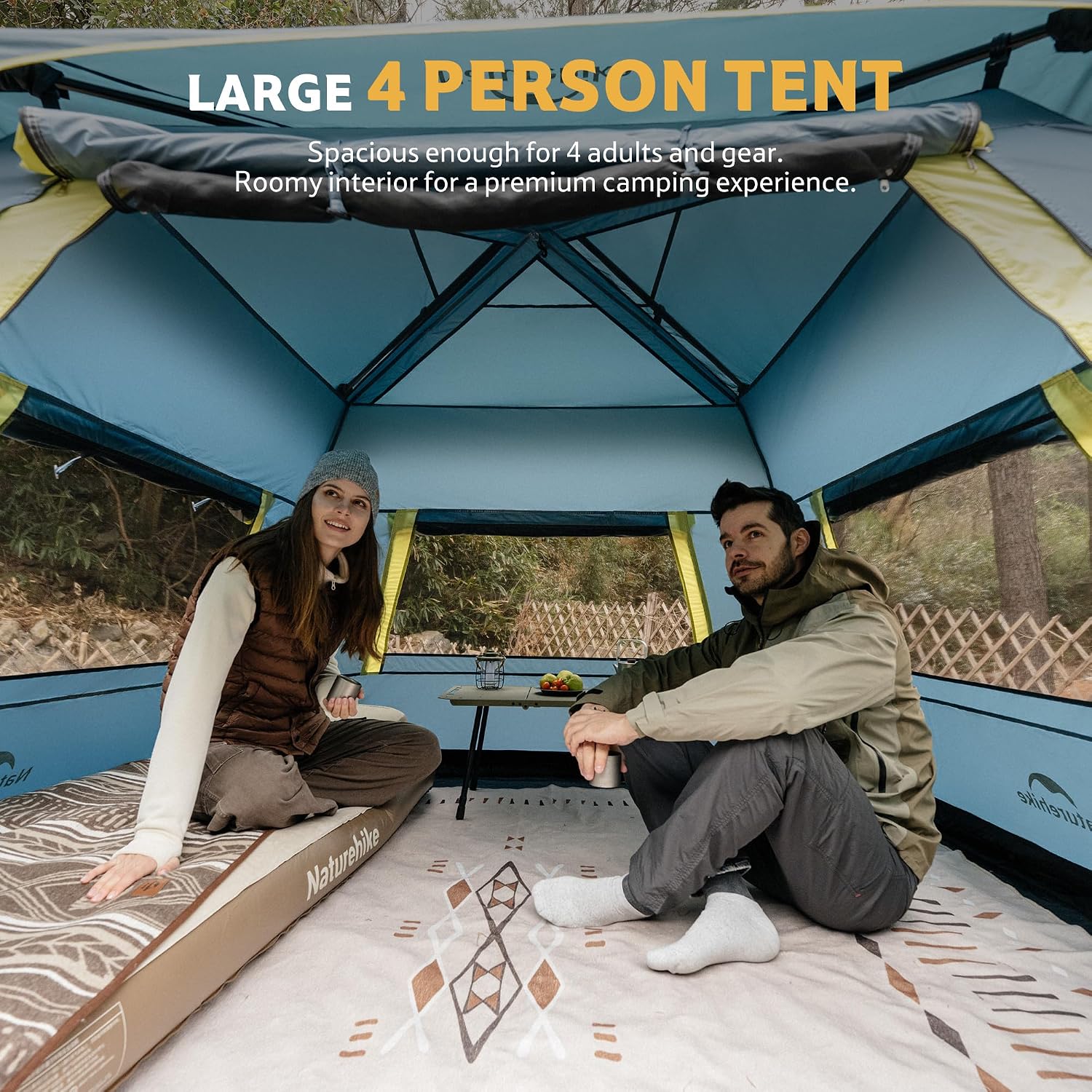 Naturehike Cape Lite 4-6 Person Camping Tent, Easy Setup in Seconds Instant Cabin Tents for Family Camping & Hiking - Image 7
