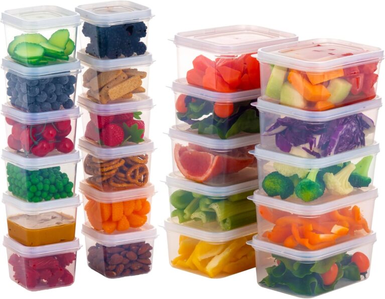 IRIS USA 44 PC Food Containers with Lids, Microwave/Dishwasher Safe, Clr