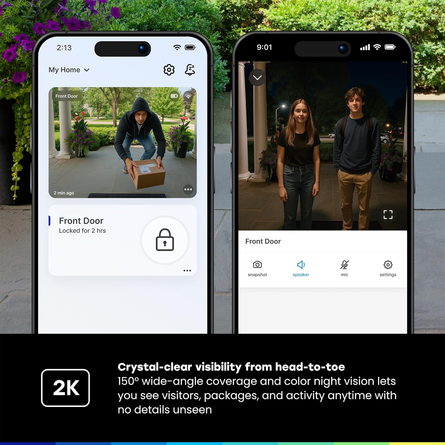 myQ Smart Access Starter Kit: Secure View™ 3-in-1 Smart Lock + Garage Door Video Keypad + Adapter Kit + myQ Chime, Custom PIN Codes, Keyless Entry, 2K HDR Doorbell Camera, App Control & Two-Way Audio - Image 6