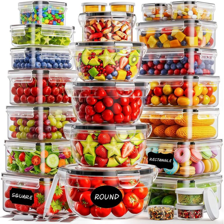 50 PCS Food Storage Containers with Lids BPA-Free (25 Containers & 25 Lids)
