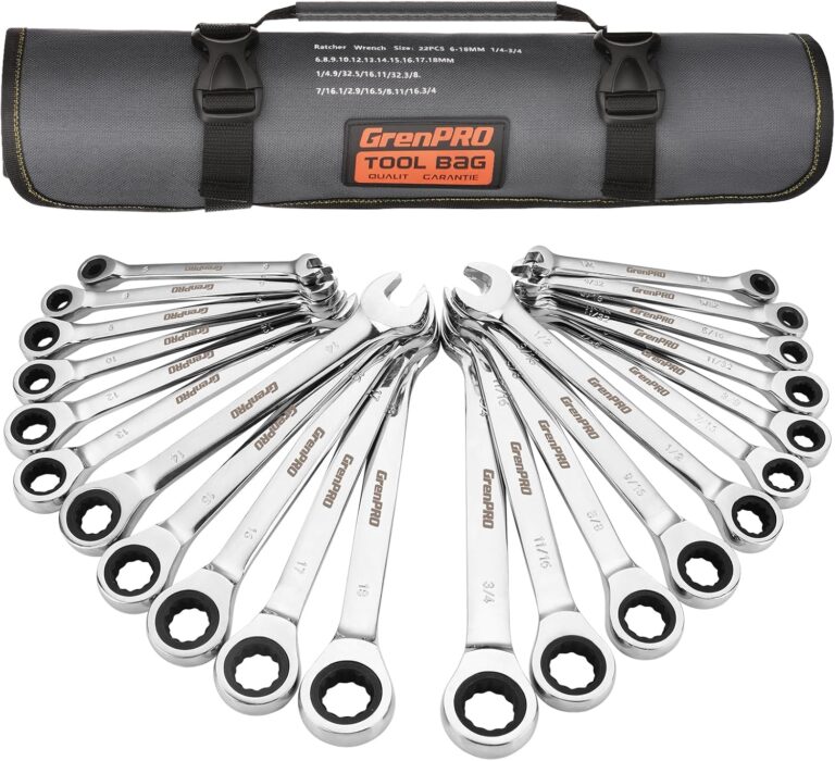 GRENPRO 22PC Ratcheting Wrench Set SAE&Metric Combination Open End Wrenches