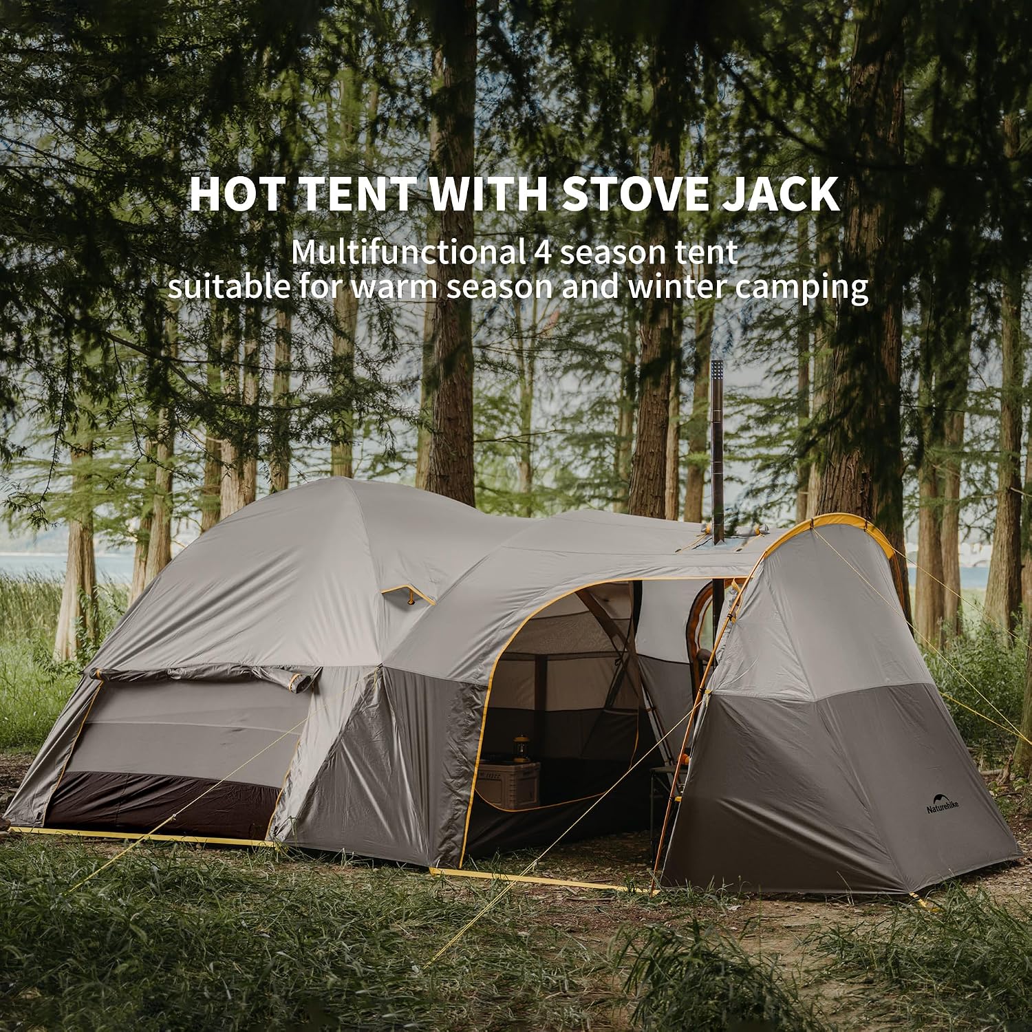 Naturehike KOTA 4/6/8 Person Camping Tent, Double Layer Waterproof 4 Person 6 Person 8 Person Tents for Camping, Large and Tall Family Tent with Vestibules Porch - Image 3