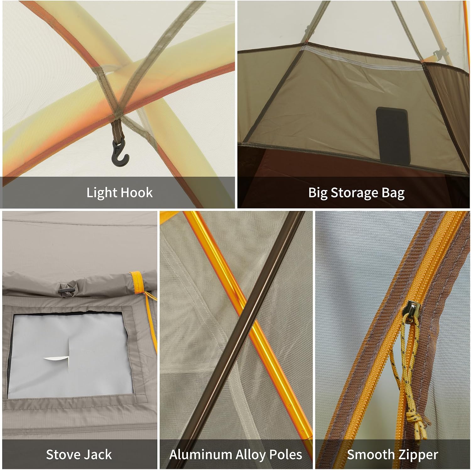 Naturehike KOTA 4/6/8 Person Camping Tent, Double Layer Waterproof 4 Person 6 Person 8 Person Tents for Camping, Large and Tall Family Tent with Vestibules Porch - Image 7