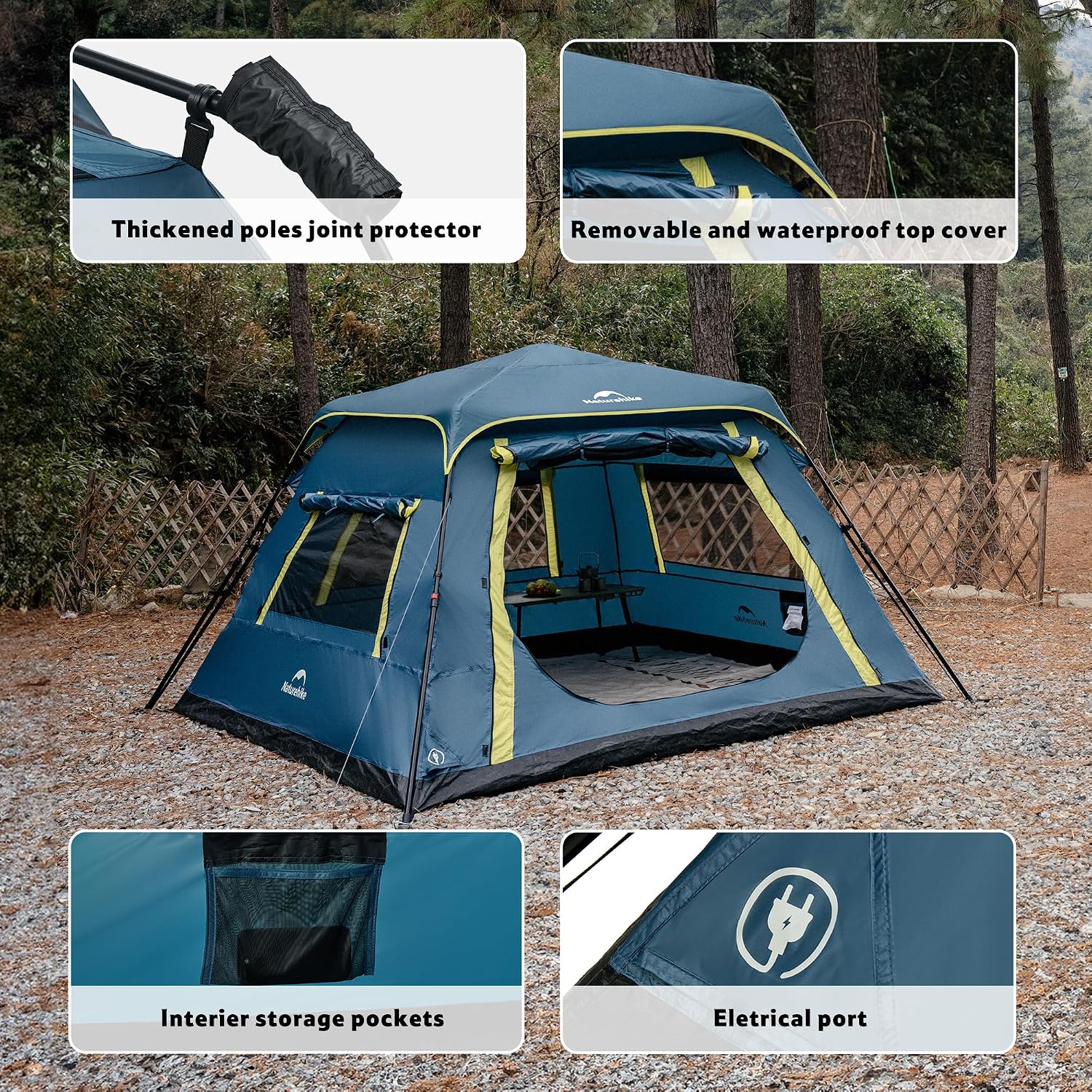 Naturehike Cape Lite 4-6 Person Camping Tent, Easy Setup in Seconds Instant Cabin Tents for Family Camping & Hiking - Image 5