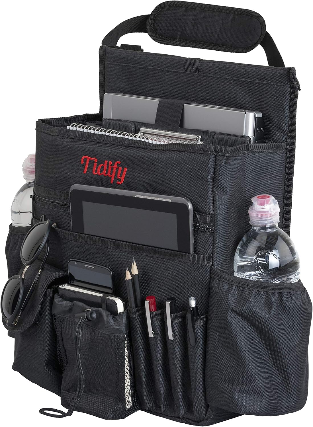 Tidify Back Seat Car Organizer with Dedicated Tablet and Laptop Storage Stabilizing Side Straps Soft Adjustable Shoulder Strap and Hardened Buckles Your Office Away from Office - Image 2