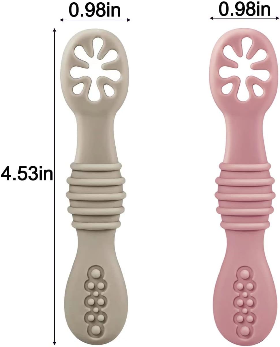 PandaEar 7 Pack Silicone Baby Feeding Spoon, Baby Led Weaning Supplies - Image 5
