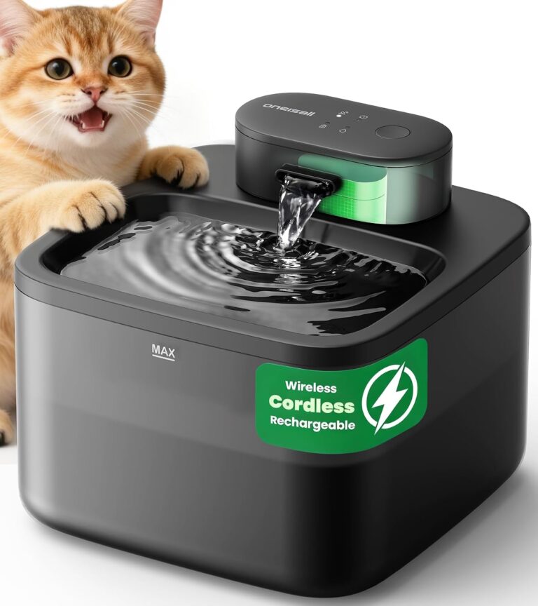 oneisall 2.2L/74oz Wireless Cat Water Fountain