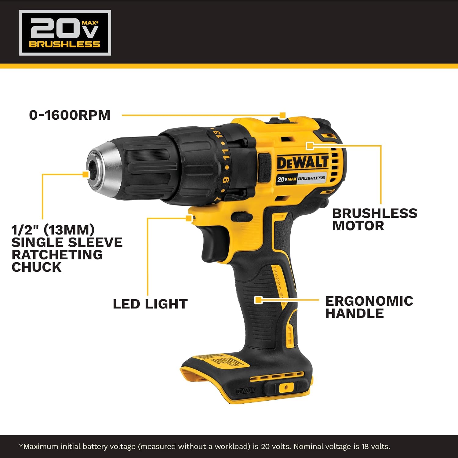 DEWALT 20V MAX Cordless Drill and Impact Driver, Power Drill Brushless 2-Tool Power Tool Combo Kit, Includes 2 Batteries, Charger and Bag (DCK277D2) - Image 3