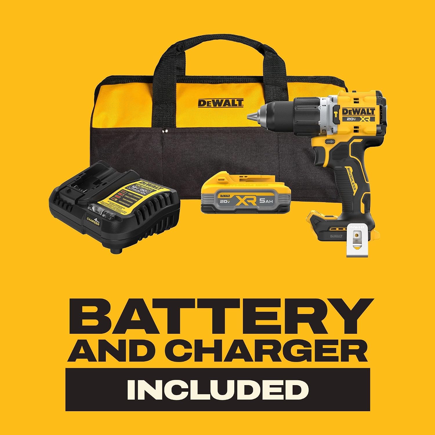 DEWALT 20V MAX Cordless Drill and Impact Driver, Power Drill Brushless 2-Tool Power Tool Combo Kit, Includes 2 Batteries, Charger and Bag (DCK277D2) - Image 10