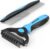 Docrok Pet Grooming Combo – Blue Deshedding Brush with Metal Comb for Detangling and Dematting Long, Matted Fur on Cats and Dogs