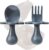 Grabease Baby Feeding Utensils Set – Ergonomic Grip for Self-Feeding – Anti-Choke Collar & Toddler Cutlery Safety – Dishwasher Safe & Travel-Ready Baby Feeding Set – Gray, Pack of 1
