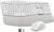 White Wireless Keyboard and Mouse Combo for MacBook & Windows, 30dB Quiet Ergonomic Keyboard Set with Wave Keys & Soft Palm Rest, Silent Typing, Dual-System Switch, Ideal for Home Office—Sablute