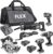 FLEX 24V Brushless Cordless 6-Tool Combo Kit: Hammer Drill, Hex Impact Driver, Circular Saw, Multi-Tool, Reciprocating Saw, Work Light with 2.5Ah, 5.0Ah Lithium Batteries and 160W Charger – FXM601-2B