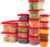 IRIS USA 34 PC Food Containers With Lids, Microwave/Dishwasher Safe