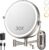 ZLOKLA 9″ Wall Mounted Lighted Makeup Mirror,4000mAh Rechargeable Double Sided 1X/30X Magnifying Mirror with Light,Touch Dimmable,Extended Arm 360 Rotation Wall Mounted Makeup Mirror 3 Color Lights-N