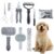 Dog Brush & Pet Grooming Kit for Dogs and Cats, 8 Tools with Storage Pouch