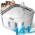 Large Dog Water Fountain 14L/3.7Gal, Stainless Steel Pet Fountain for Large Dogs and Multi-Pets Families, with Visible Window & Extra Wide Drinking Area, Square Design Enlarges Capacity & Saves Space