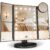 HUONUL 2X/3X/10X Magnifying Vanity Mirror with Light, Trifold Makeup Mirror