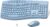 Wireless Keyboard and Mouse Combo, 2.4G Quiet Ergonomic Curved Keys(Blue)