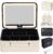Faquenc Leather Makeup Case with LED Lighted Mirror 11.4 Inch Travel Makeup Bag Adjustable Brightness in 3 Colors Cosmetic Organizer Artist Storage Bag with Dividers Brush Holder Bag Vanity White
