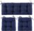 Wicker Chair Cushions of 3 Pieces, Waterproof Cushions for Patio Furniture, Tufted Wicker Outdoor Furniture Cushions, 1 Patio Loveseat Cushion and 2 U-Shaped Cushions, 44″x19″x5″, Navy Blue